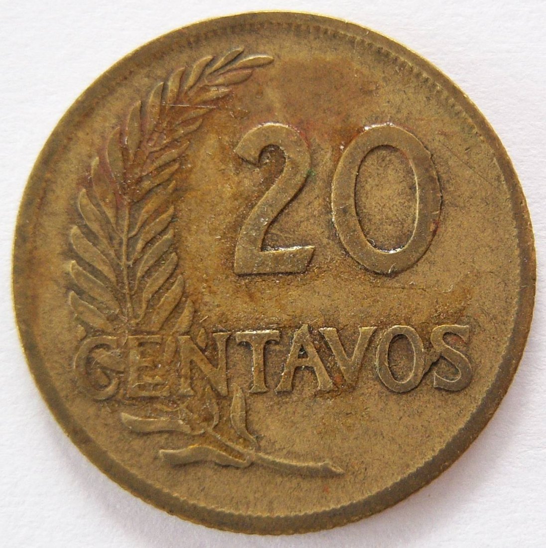  Peru 20 Centavos 1953   