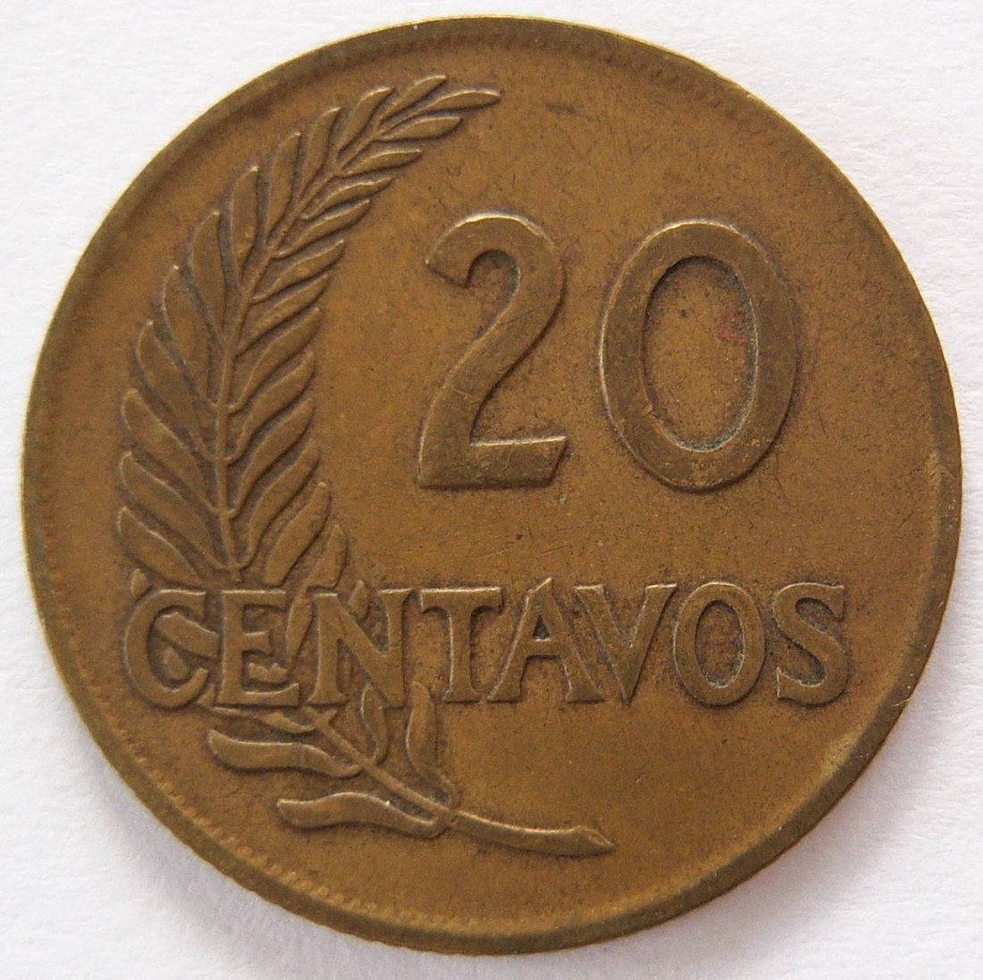  Peru 20 Centavos 1958   