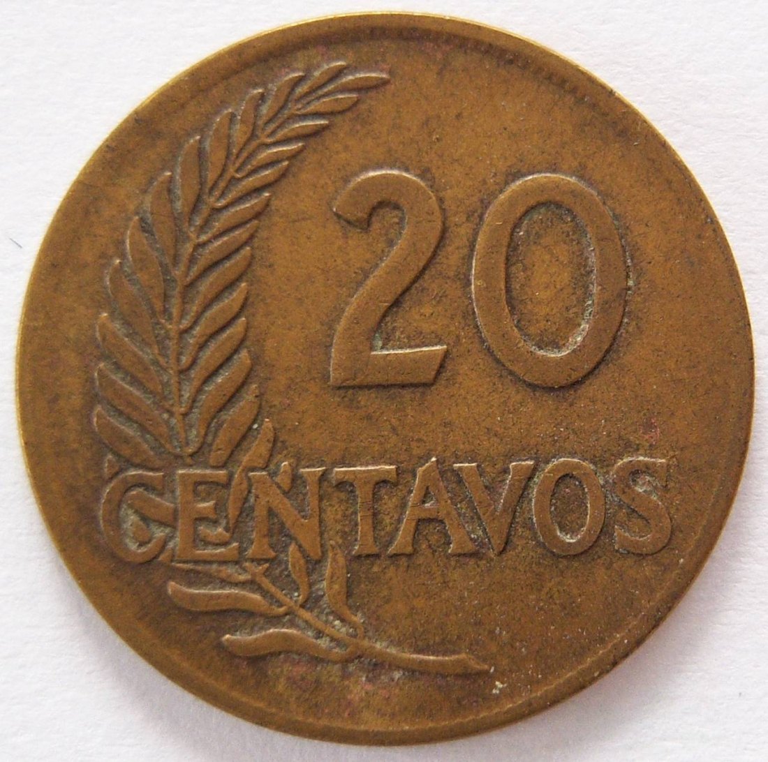  Peru 20 Centavos 1964   