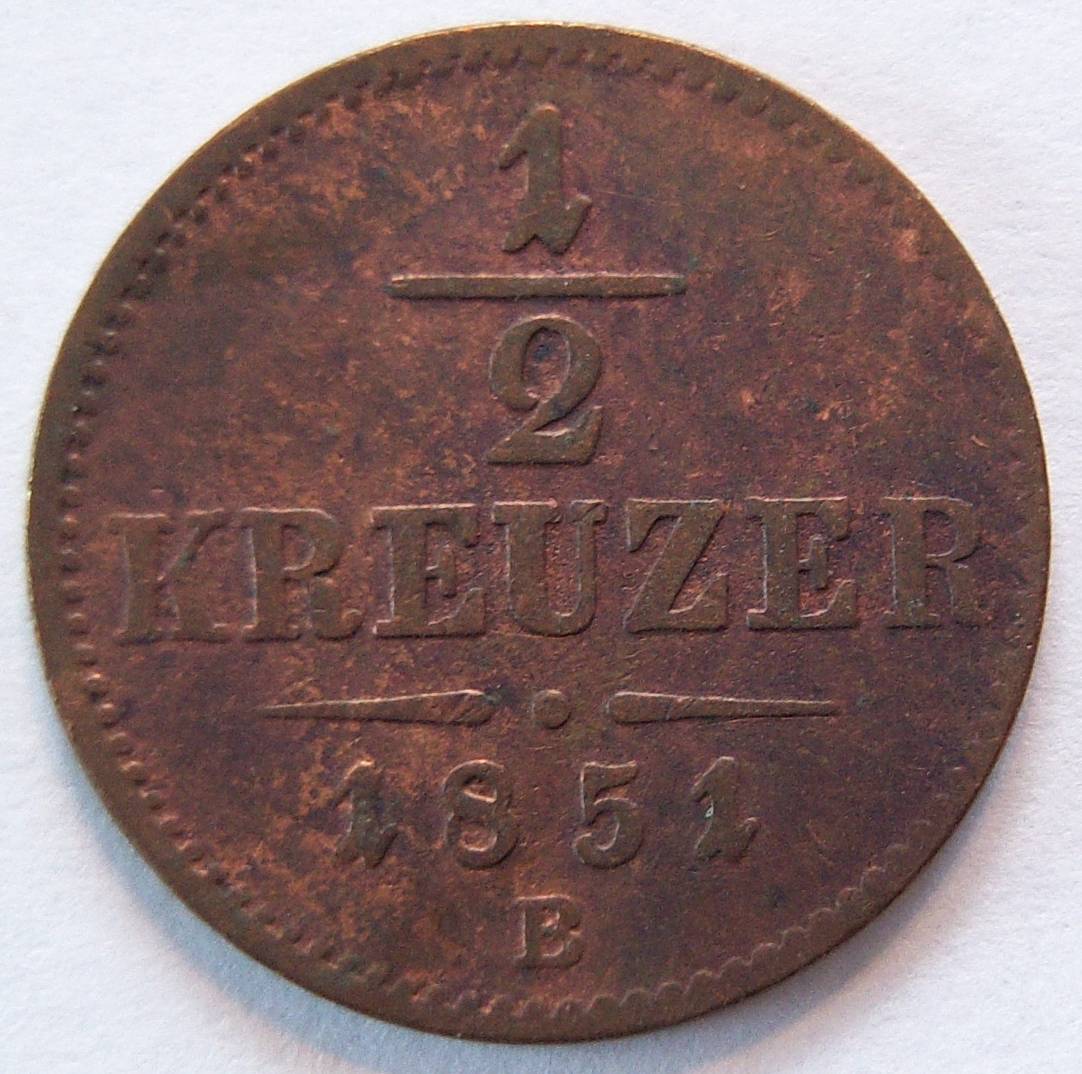  Österreich 1/2 Kreuzer 1851 B   