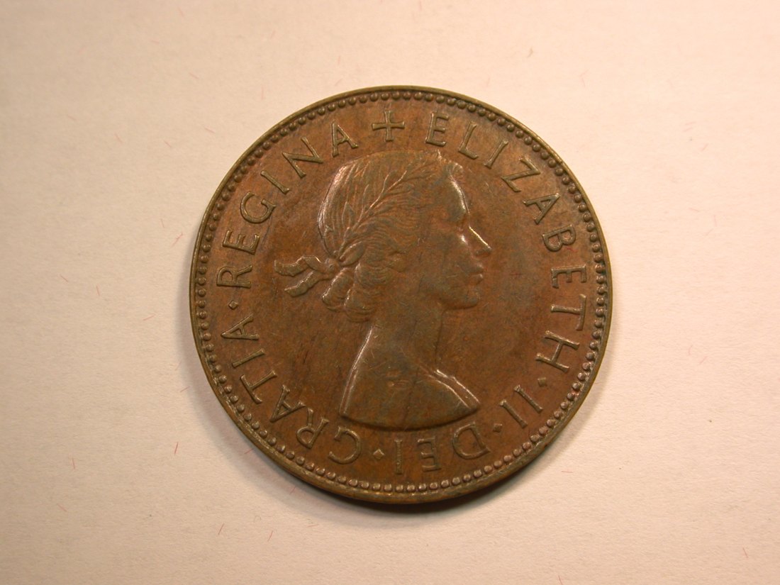  D14  Australien  1/2 Penny 1954 in vz  Originalbilder   