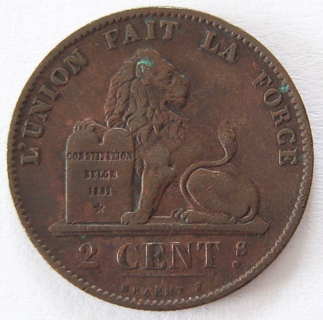  Belgien 2 Centimes 1870   