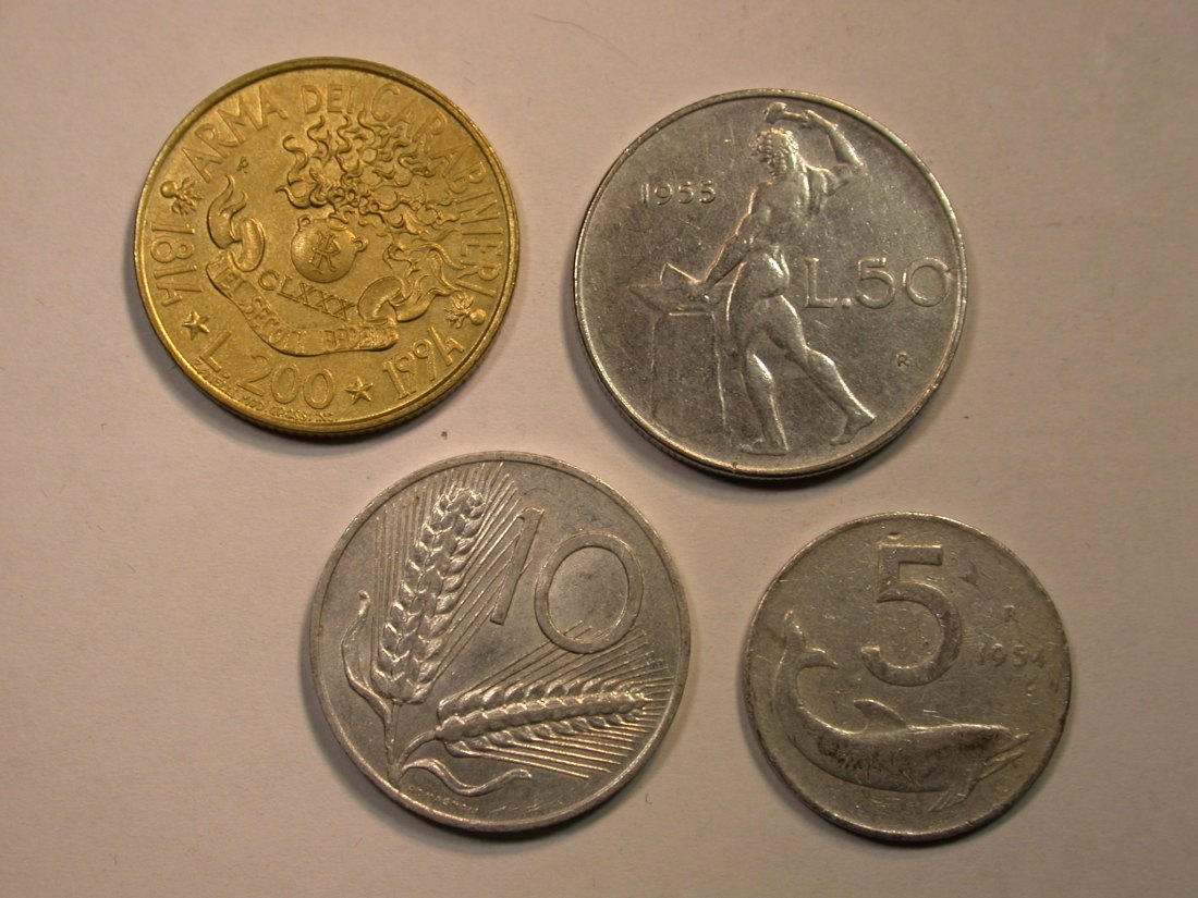  HOT-Lot Italien  4 Münzen anschauen Originalbilder   