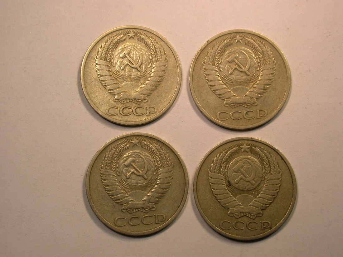  E02  CCCP/Russland  50 Kopeken  1964-1983  4 Münzen Orginalbilder   