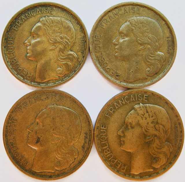  Frankreich 4 x 20 Francs, 1950-1953   