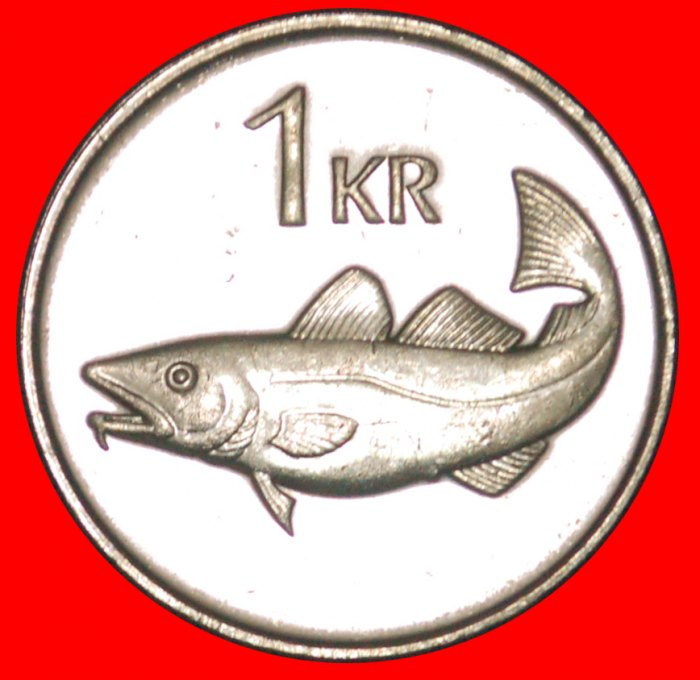  · GREAT BRITAIN FISH (1989-2011): ICELAND ★ 1 KRONE 2007 MINT LUSTER!  LOW START ★ NO RESERVE!   