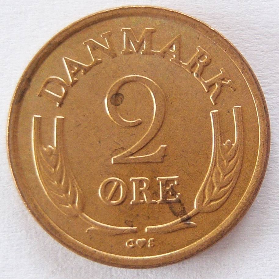  Dänemark 2 Öre 1965 Bronze NICHT FÜR ZAHLUNGSVERKEHR VERAUSGABT !!   