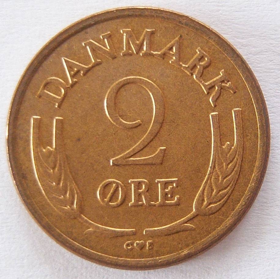  Dänemark 2 Öre 1966 Bronze NICHT FÜR ZAHLUNGSVERKEHR VERAUSGABT !!   
