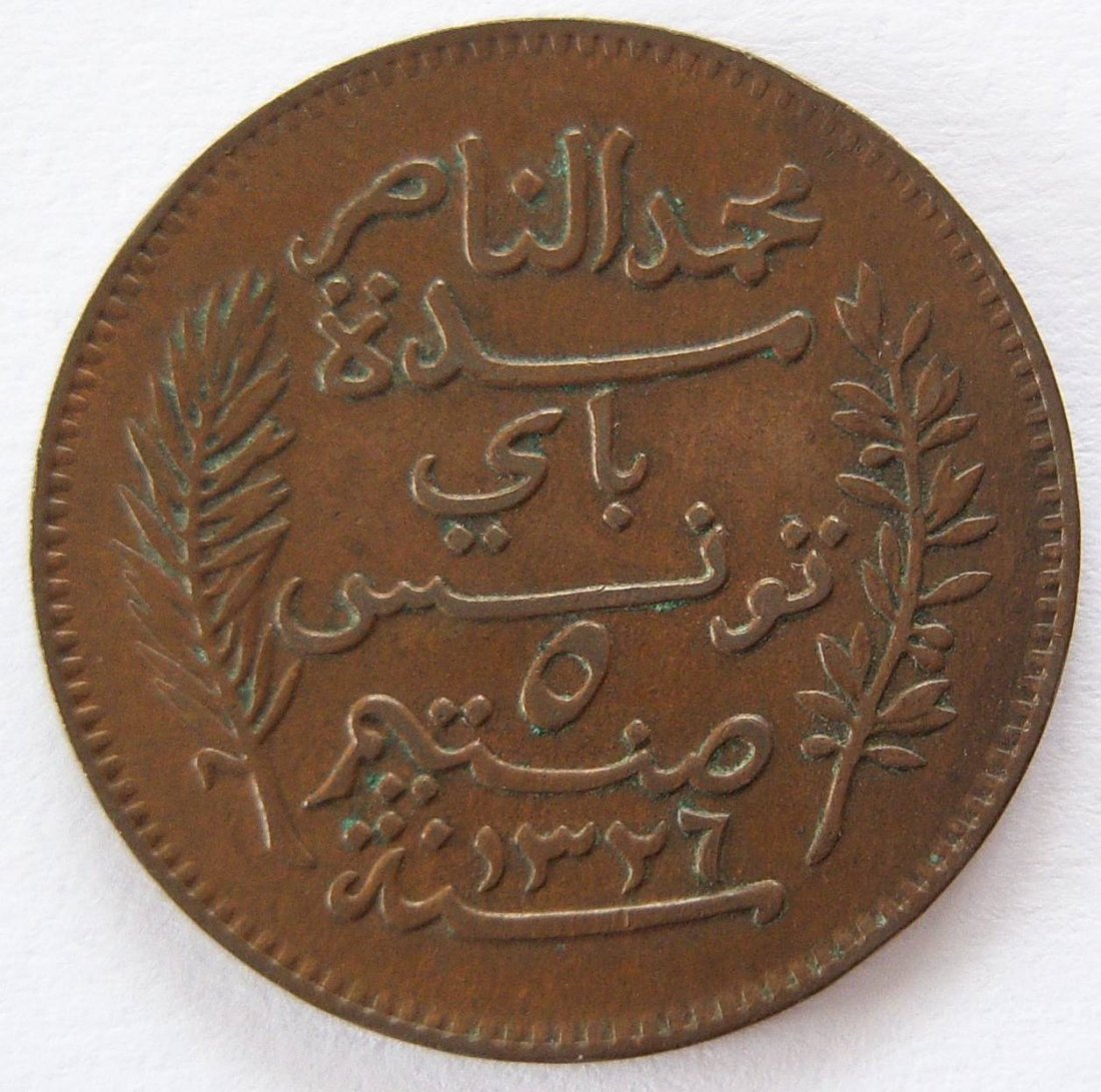 Tunesien 5 Centimes 1908 A   