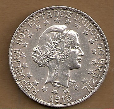  Brazil - 2000 Reis 1913 A silber   