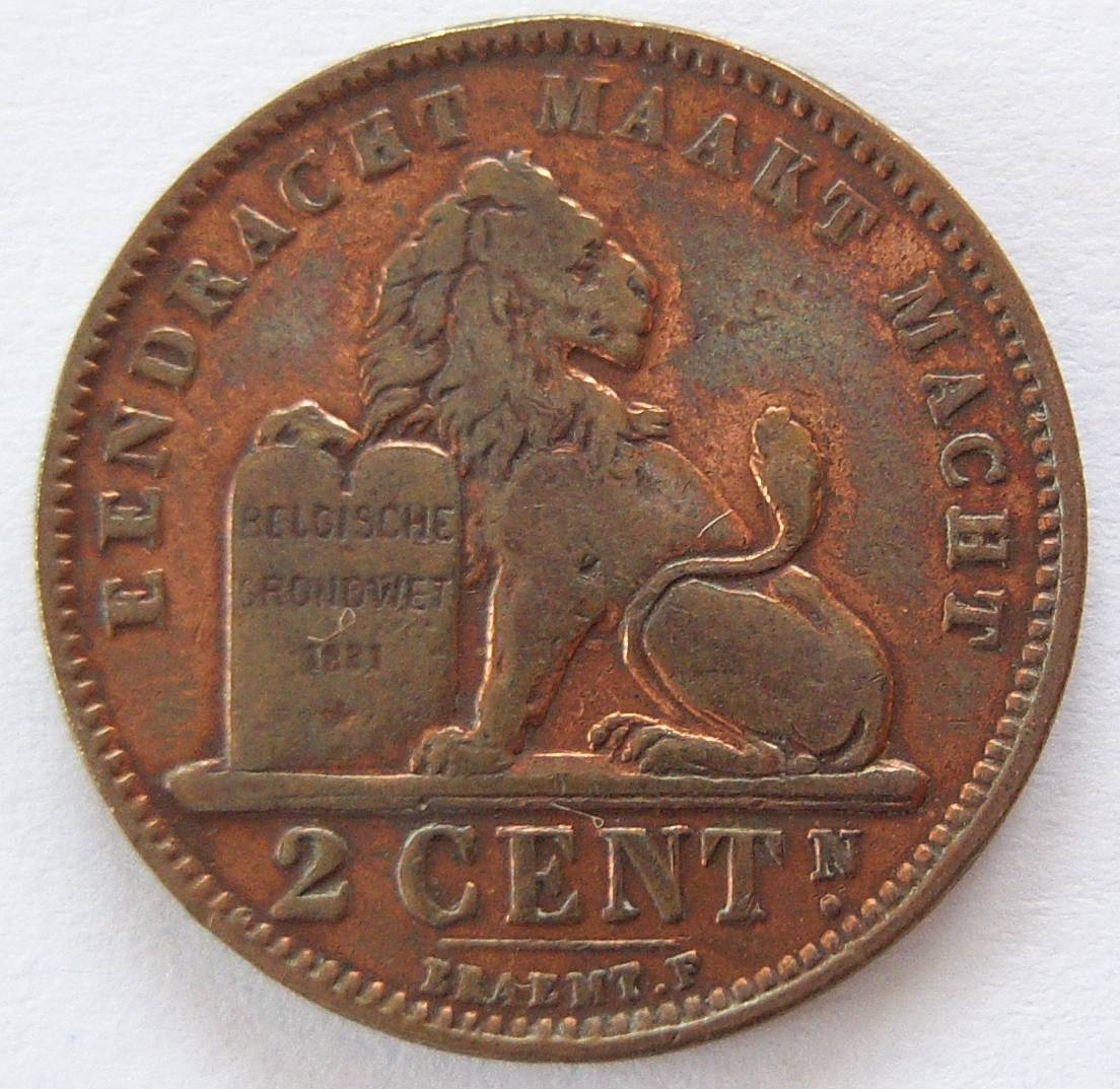  Belgien 2 Centimes 1905 DER BELGEN   