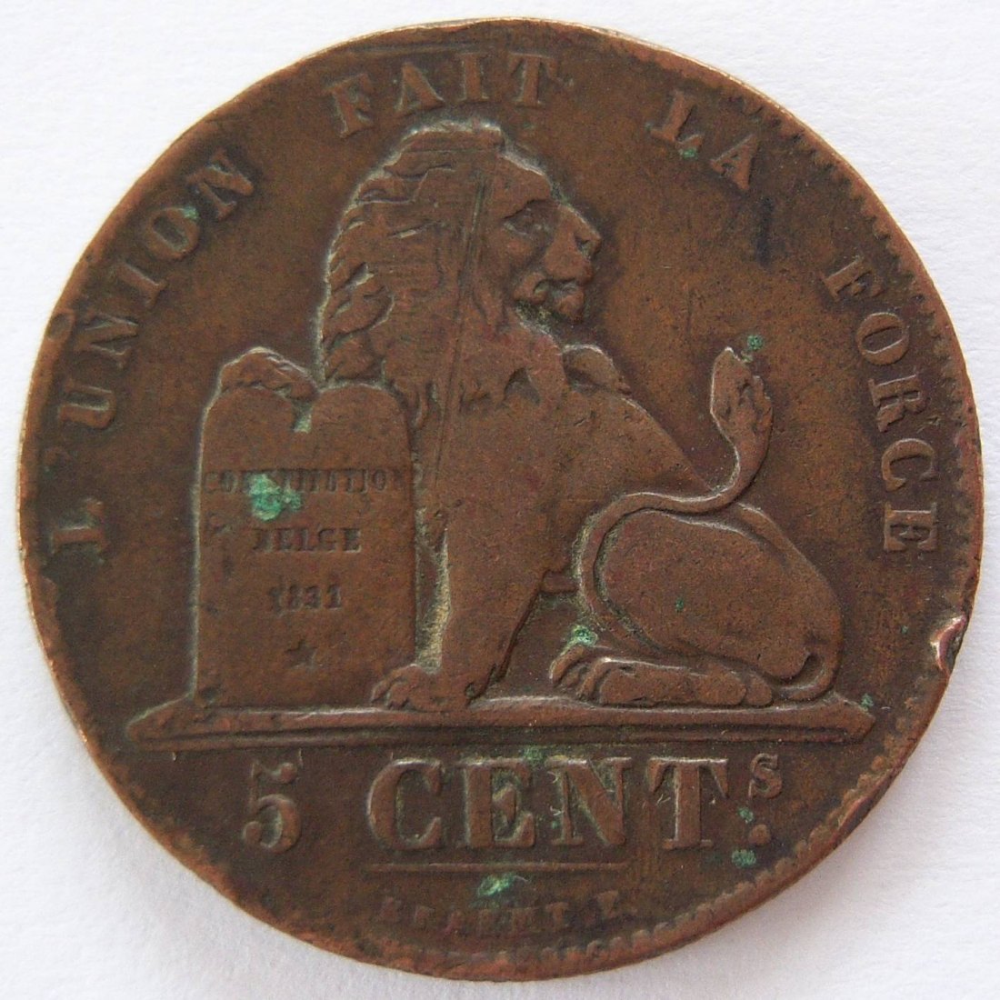  Belgien 5 Centimes 1856 DES BELGES   