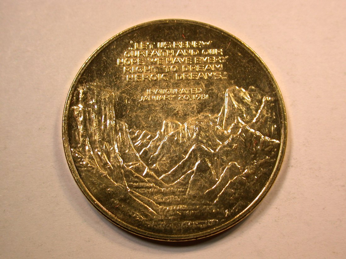  D17 USA Reagan Inaugural 1981 Medaille Bronze  Originalbilder   