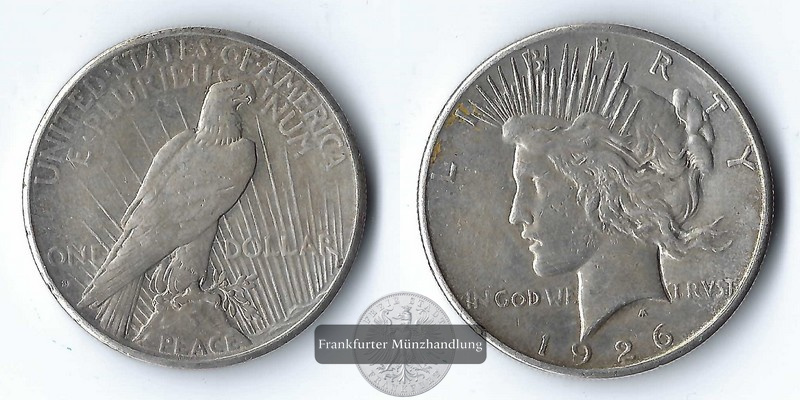  USA  1 Peace Dollar 1926  FM-Frankfurt Feinsilber: 24,06g   