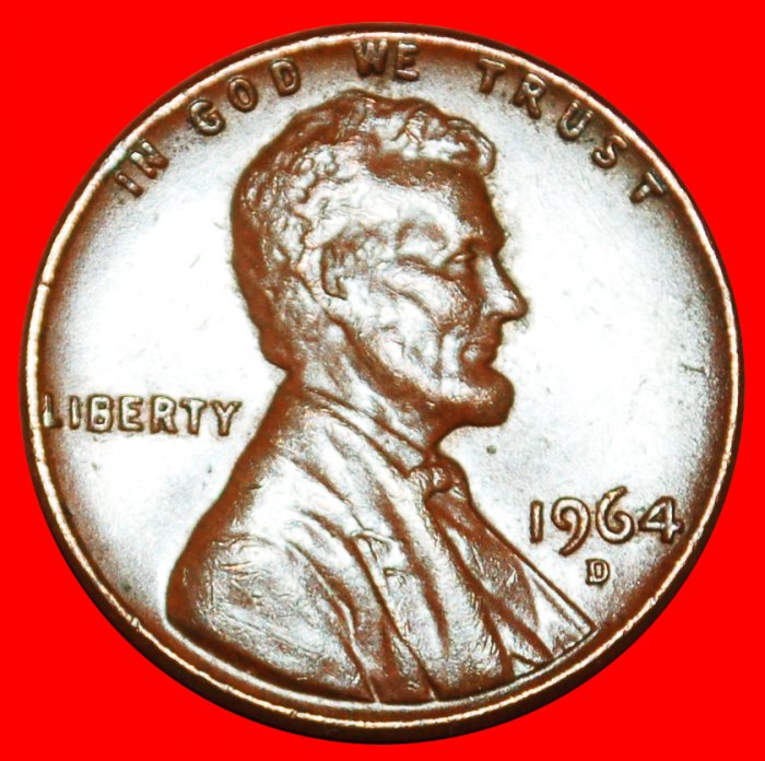  · MEMORIAL (1959-1982): USA ★ 1 CENT 1964D! LINCOLN (1809-1865) LOW START ★ NO RESERVE!   