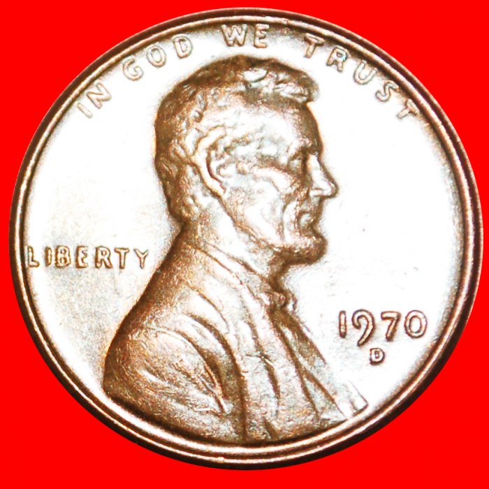  · MEMORIAL (1959-1982): USA ★ 1 CENT 1970D! LINCOLN (1809-1865) LOW START ★ NO RESERVE!   
