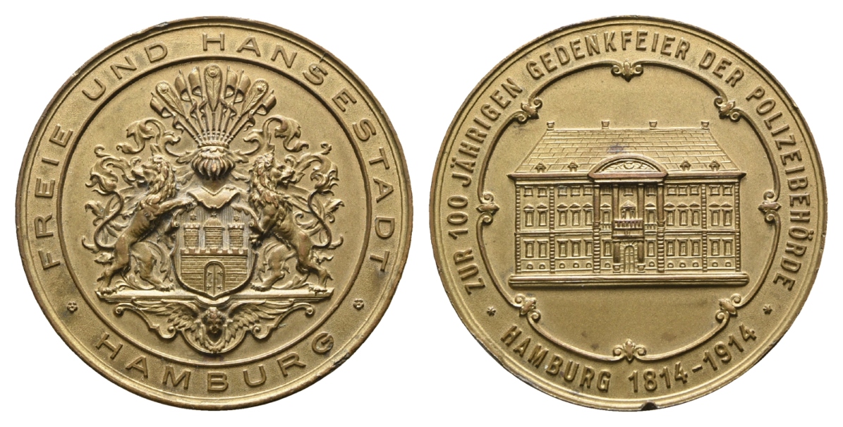  Hamburg; Medaille 1914; Bronze; 39,38 g, Ø 45,3 mm   