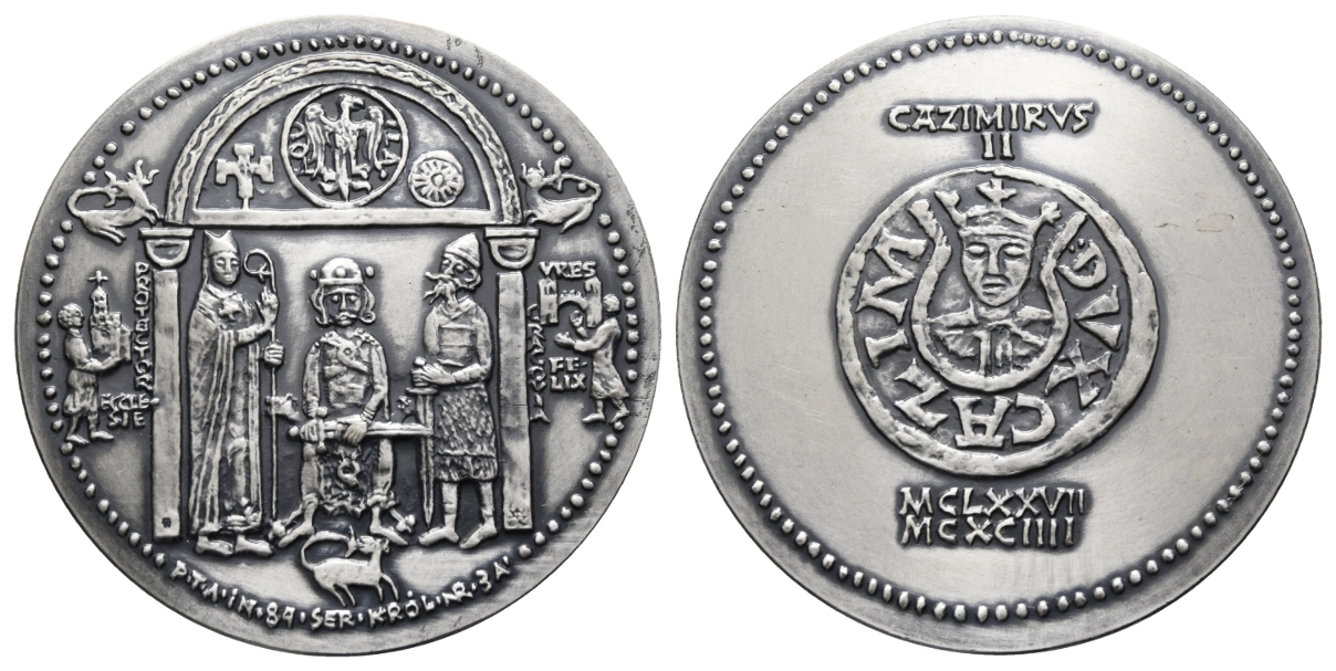  Polen, Medaille o.J., Nickel patiniert; Moderne Prägung; 120,77 g, Ø 69,9 mm   