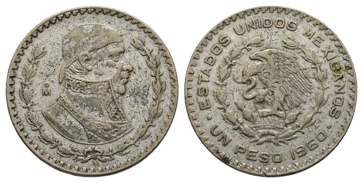  Mexiko; Un Peso 1960   
