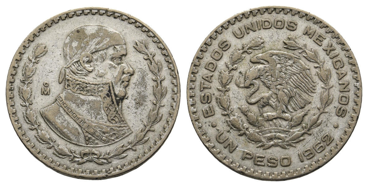  Mexiko; Un Peso 1962   