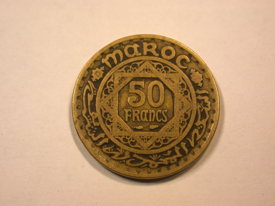  E21  Marokko  50 Francs  1371/1952 in ss-vz   Originalbilder   