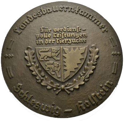  Schleswig Holstein, Medaille o.J.; Landesbauernkammer, Bronze; 600 g, Ø 147,8 mm   