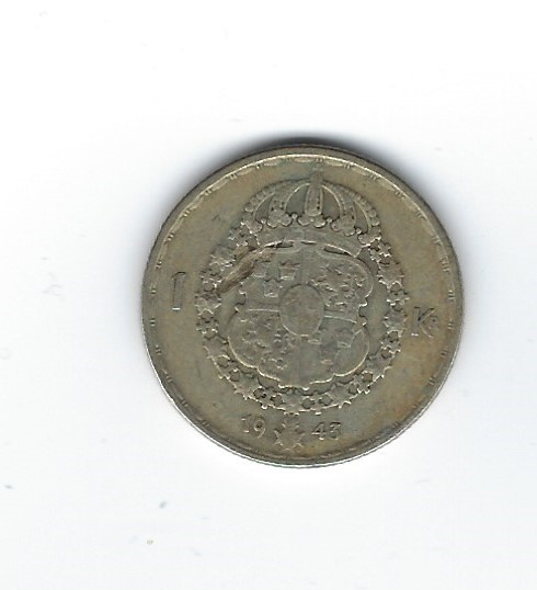  Schweden 1 Krona 1943   