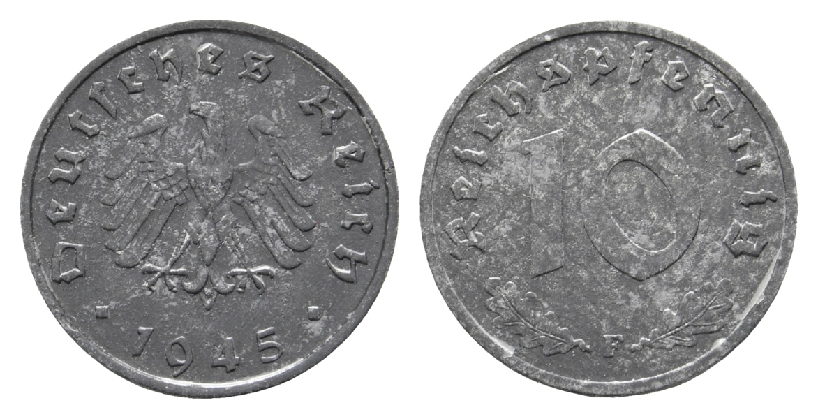  Deutschland / Alliierte Besetzung, 10 Pfennig 1945 F   