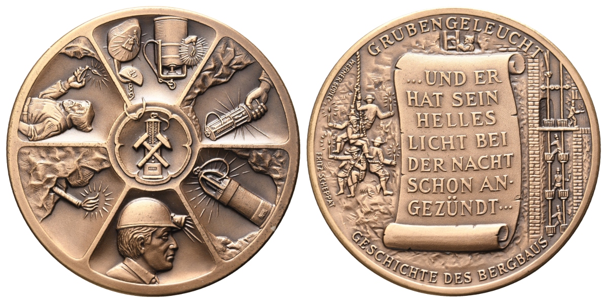 Bergbau-Medaille o.J.; Tombak, 96,69 g, Ø 60,4 mm   