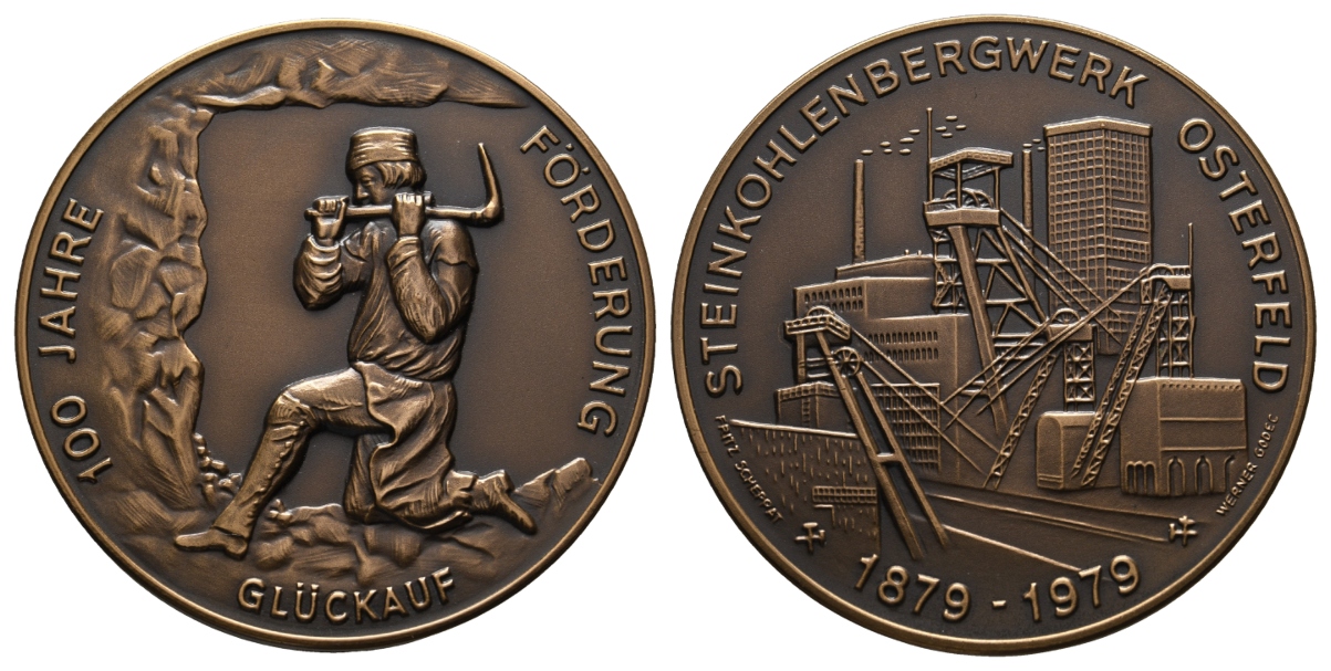  Osterfeld; Bergbau-Medaille 1979; Tombak, 51,36 g, Ø 50,5 mm   