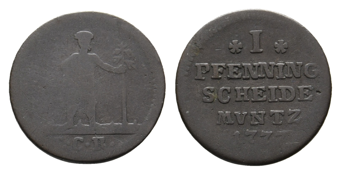  Altdeutschland; Kleinmünze 1777   