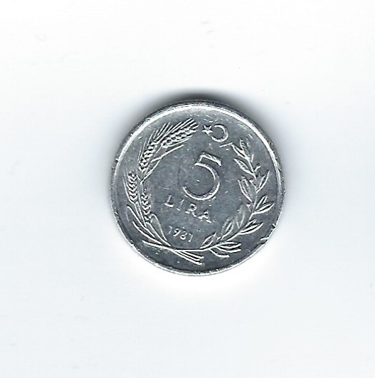  Türkei 5 Lira 1981   