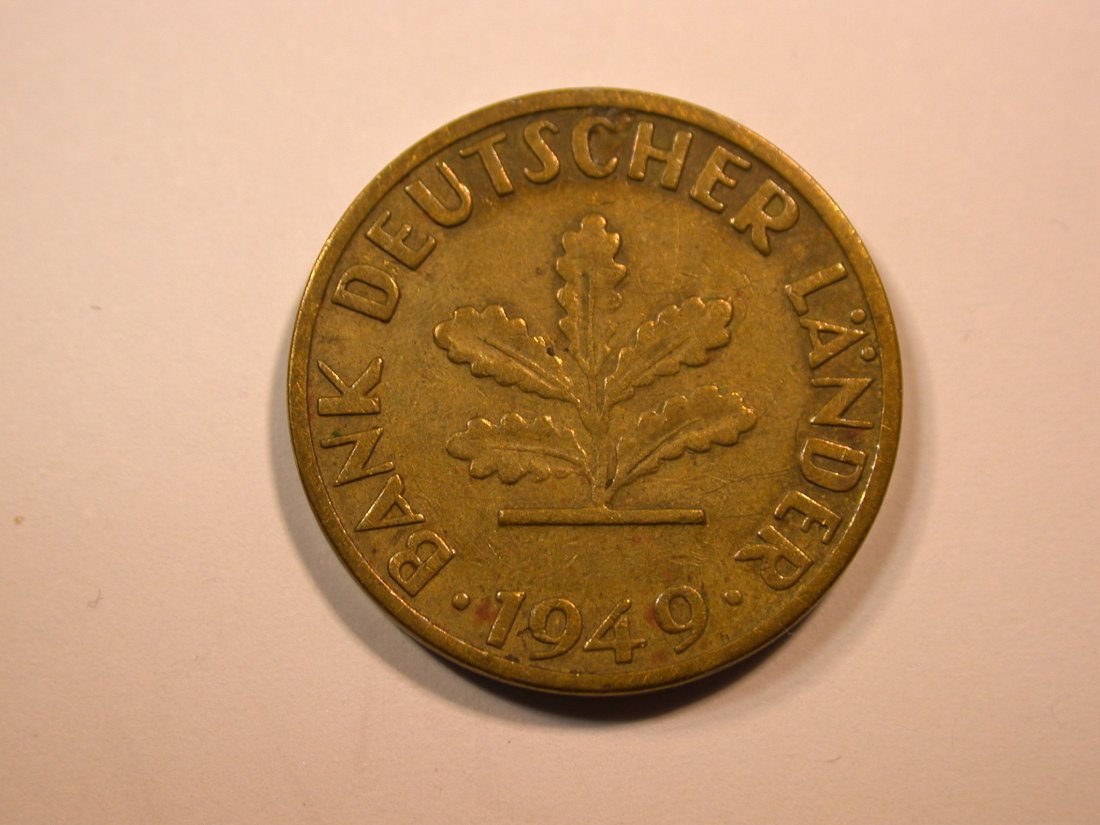  E23 BRD  5 Pfennig 1949 G Bank dt. Länder in ss  Originalbilder   