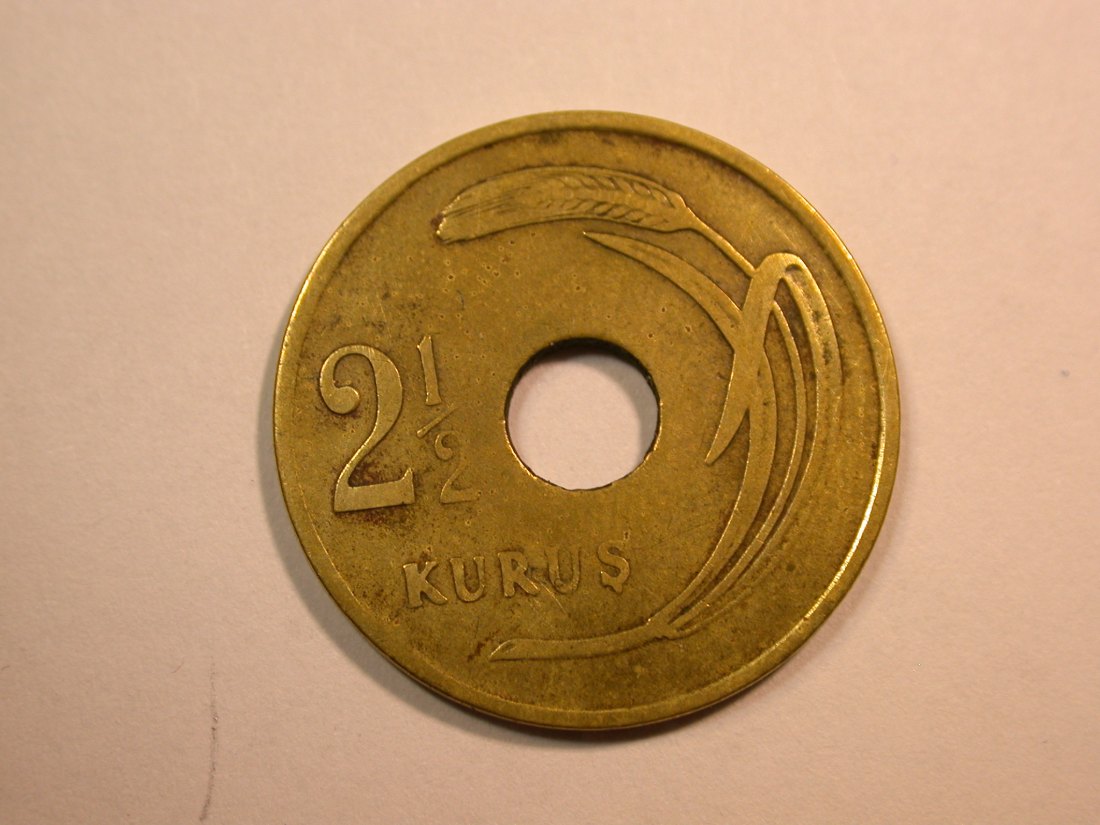  E25  Türkei  2,5 Kurus  1948 in ss    Originalbilder   