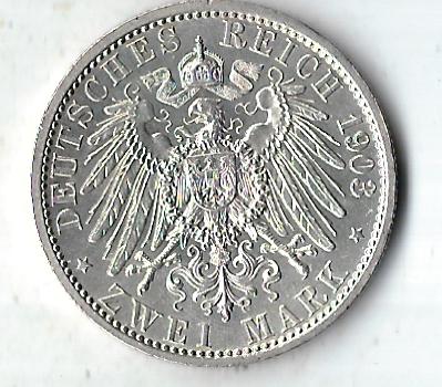  2 Mark Sachsen Weimar 1903 vz-st Goldankauf Koblenz Frank Maurer B843   
