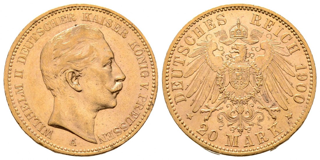 PEUS 4497 Preußen - Kaiserreich 7,16 g Feingold. Wilhelm II.(1888 - 1918) 20 Mark GOLD 1900 A Sehr schön / Stempelglanz
