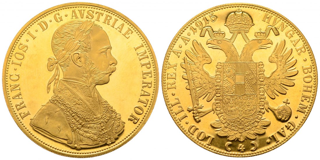 PEUS 4498 Österreich 13,76 g Feingold. Franz Joseph (1848-1916) 4 Dukaten (off.NP) GOLD 1915 Kl. Kratzer, fast Stempelglanz