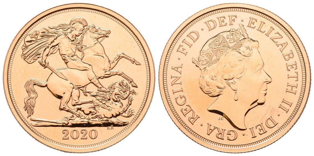 PEUS 4501 Grossbritannien 14,64 g Feingold. Elizabeth II. (1952 - heute) Double Sovereign (2 Pounds) GOLD 2020 Proof (berührt)