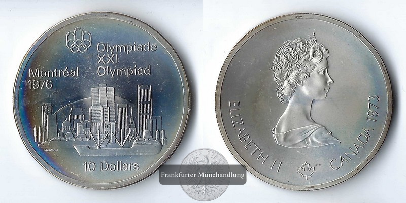  Kanada, 10 Dollar 1973 Montreal Olympics '76  FM-Frankfurt  Feinsilber: 44,96g   