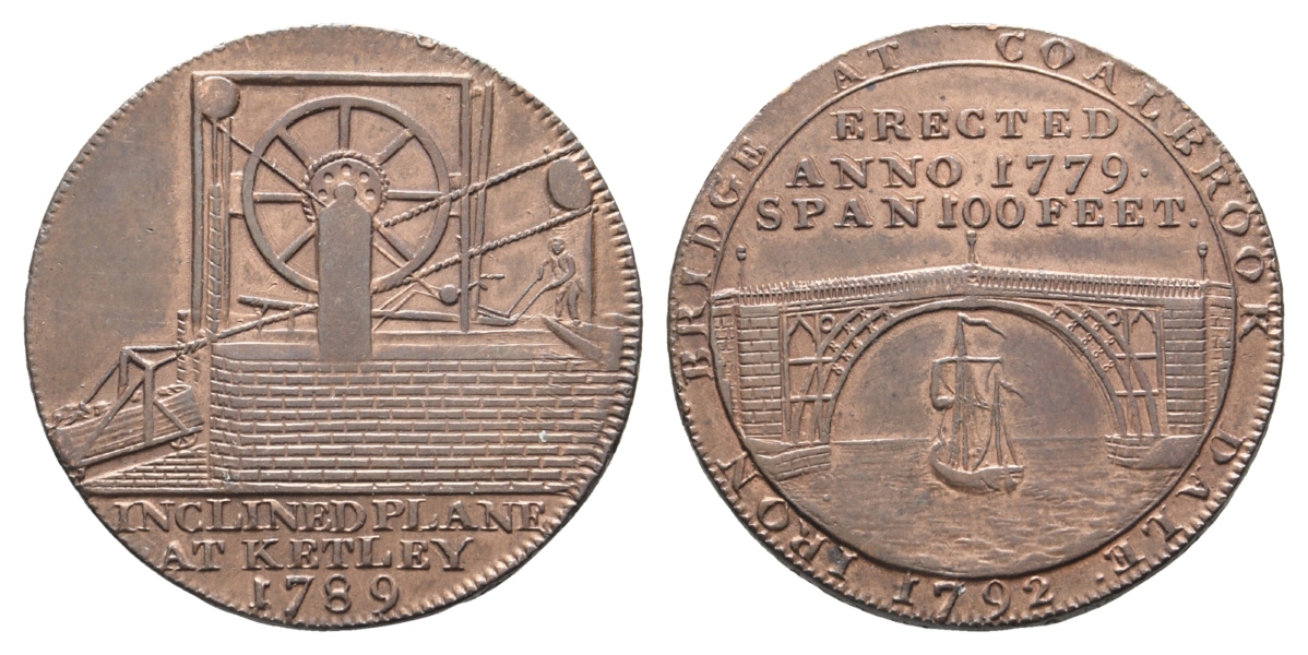  Großbritannien, Rechenpfennig-Token 1792; mit Randschrift, 13,29 g, Ø 29,5 mm   