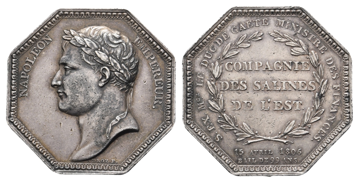  Frankreich; Bergbaumedaille 1806, Silber, 14,9 g, Ø 30,8 mm   