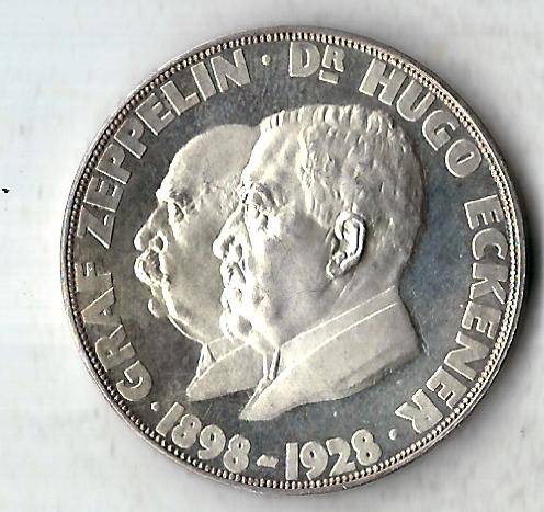  Silber Zeppelin Medaille 1929 in St  Goldankauf Koblenz Frank Maurer C822   