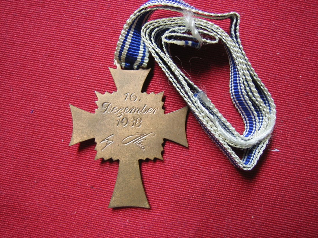  III. Mutterkreuz in Bronze 1938   