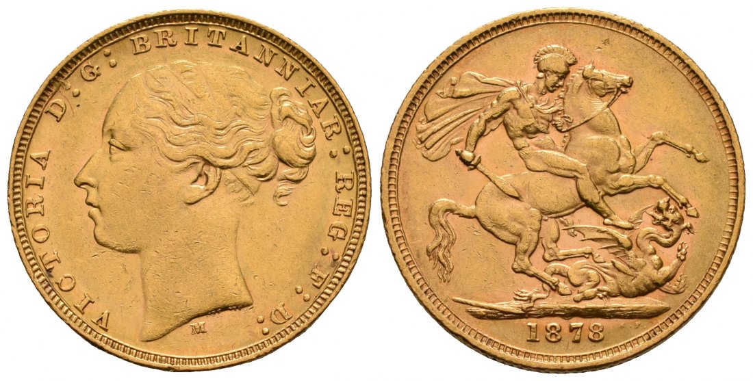 PEUS 4783 Grossbritannien/Australien 7,32 g Feingold. Victoria (1837 - 1901) Sovereign GOLD 1878 M Melbourne Sehr schön