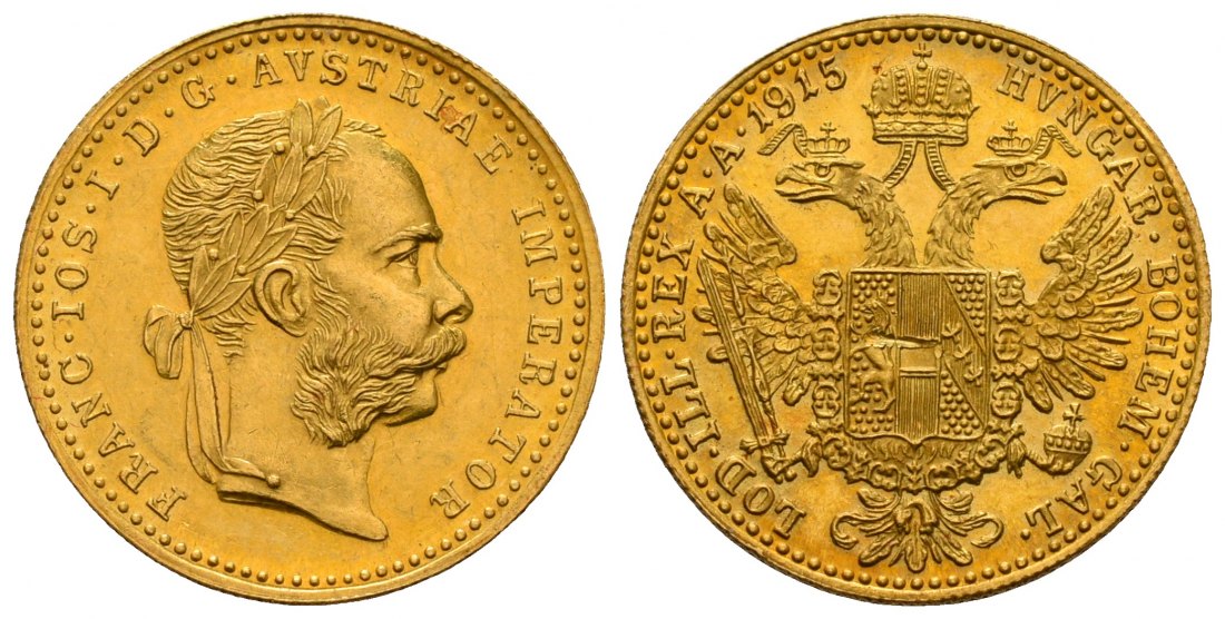 PEUS 4800 Österreich 3,44 g Feingold. Franz Joseph I. (1848 - 1916) 1 Dukat (off.NP) GOLD 1915 Stempelglanz