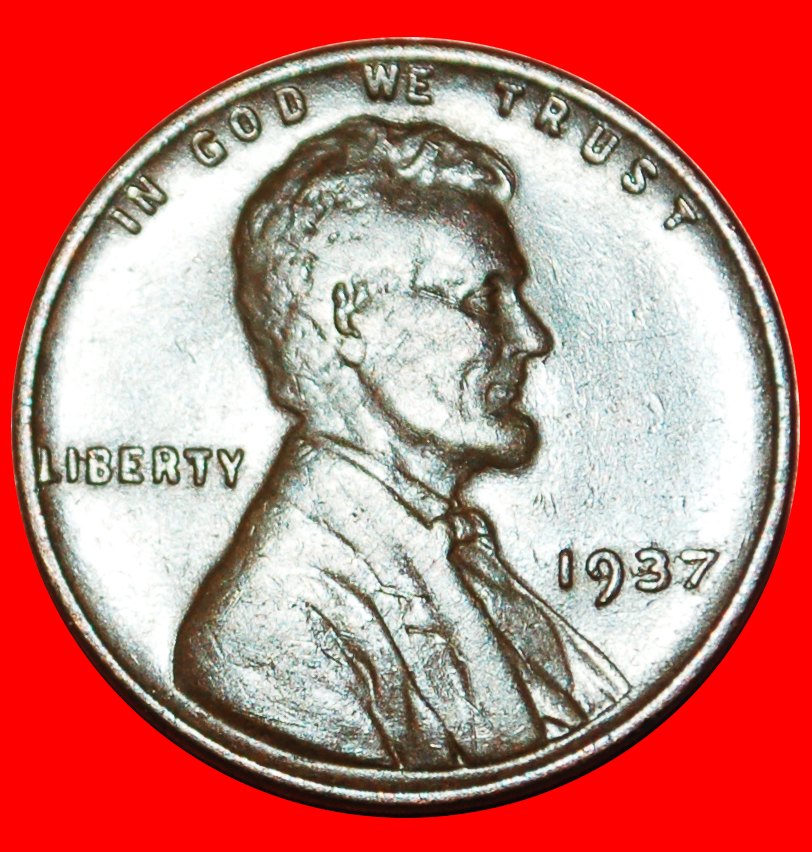 • WHEAT PENNY (1909-1958): USA ★ 1 CENT 1937! LINCOLN (1809-1865) LOW START ★ NO RESERVE!   