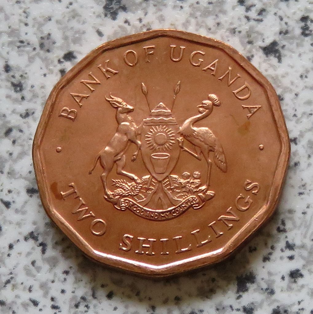  Uganda 2 Shillings 1987, funz/unz   
