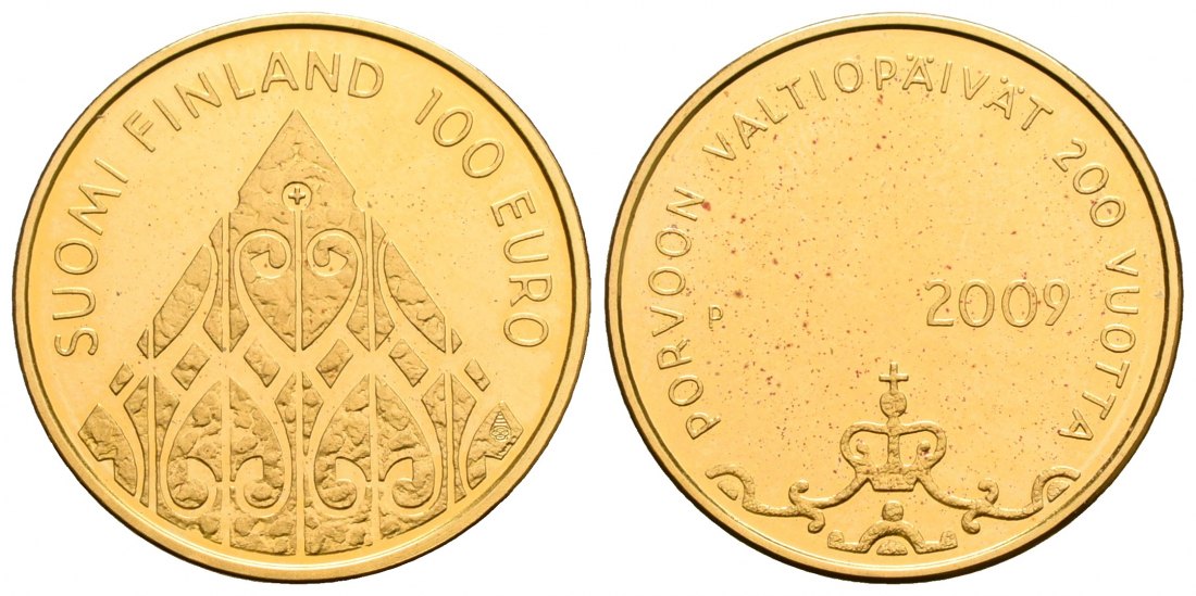 PEUS 4845R Finnland 6,22 g Feingold. 200 Jahre Parlament Porvoo 100 Euro GOLD 2009P Proof