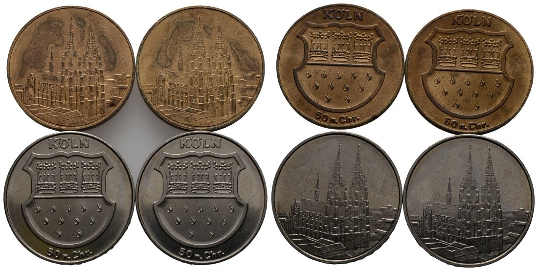 PEUS 3842 Köln VDM, Kölner Dom / Wappen Lot (4 Medaillen) 1969 Meist Vorzüglich - Stempelglanz