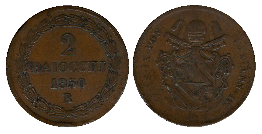  Vatikan 2 Baiocchi 1850 IVR   